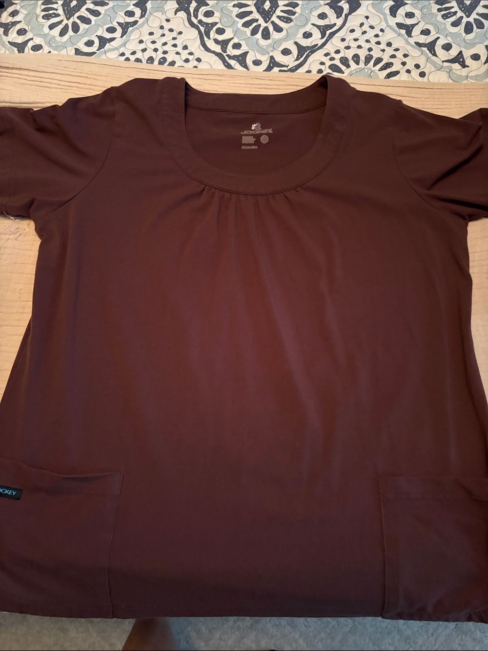 Jockey Women’s Short Sleeve Scoop Neck Top in Dark Brown